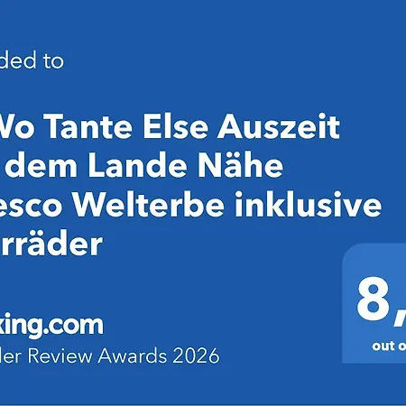 Apartman Tante Else Auszeit Auf Dem Lande Naehe Unesco Welterbe Inklusive Fahrraeder *